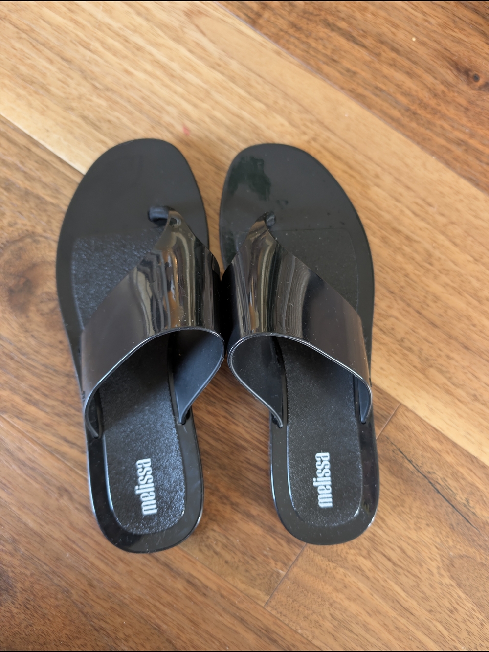 Melissa Black Glossy Slide Sandals for Women